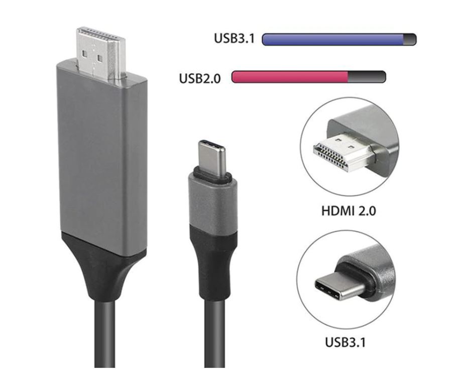 Kabel USB-C na HDMI HDTV 4K