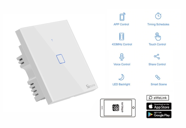 WiFi SonOff Touch stikalo T2EU-1G