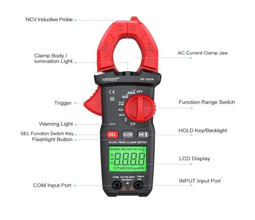 Noyafa Multimeter klešče 600V NF6304