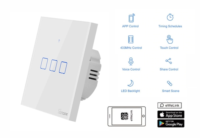 WiFi SonOff Touch stikalo T2EU-3G