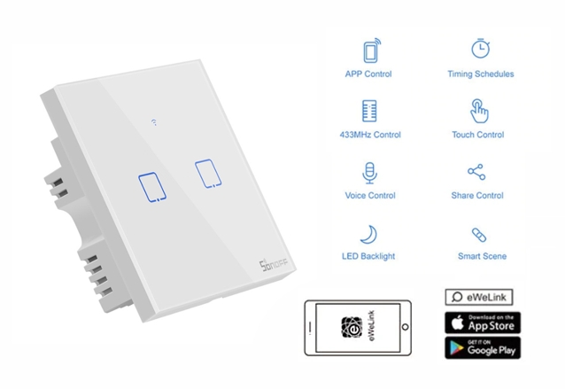 WiFi SonOff Touch stikalo T2EU-2G