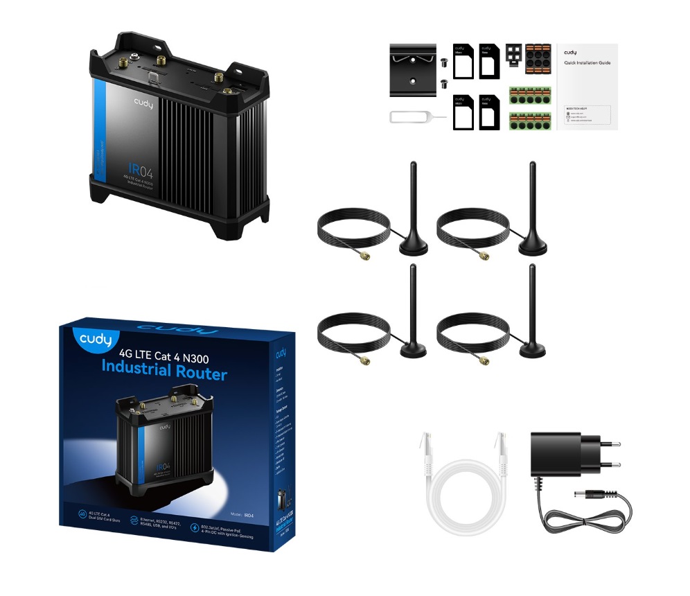 WiFi Cudy IR04 LTE Industri Router RS-232/485