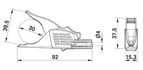 Krokodil sponka XDK-1033 CAT III Black