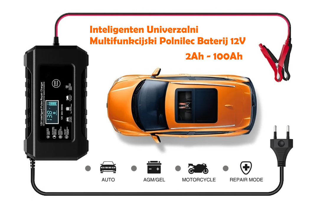 UNI Smart hitri polnilec LCD Avto AGM 6A 12V