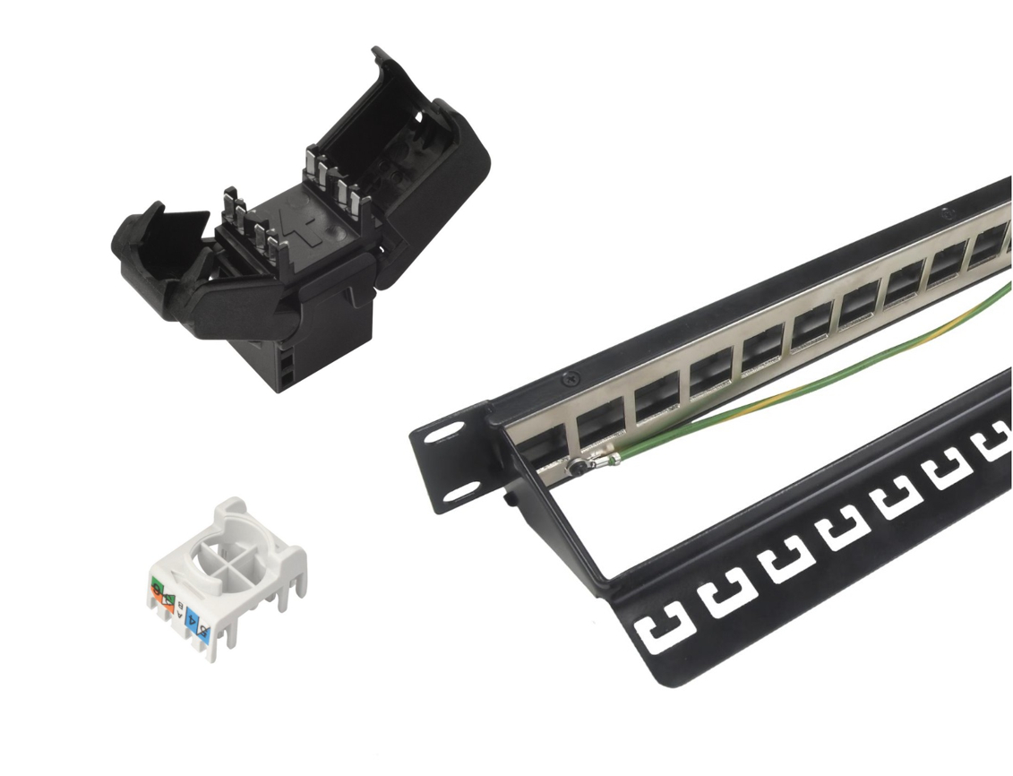Solarix Patch z 24x SXKJ-5E-UTP-BK-SA