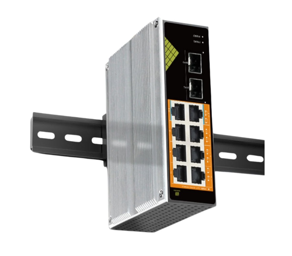 Genata Indust Stikalo PoE GNT-IG1210FP-DC 8xLAN 8P 2S DIN