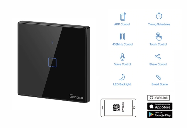 WiFi SonOff Touch stikalo T3EU-1G