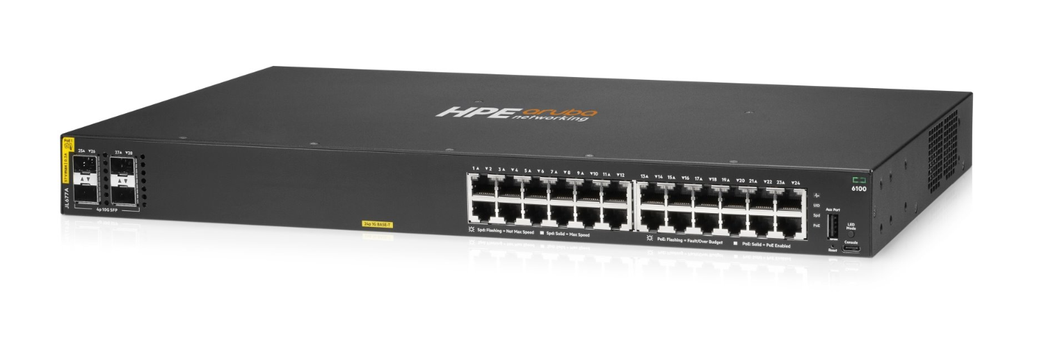 HPE Networking Stikalo PoE CX 6100 24G 370W