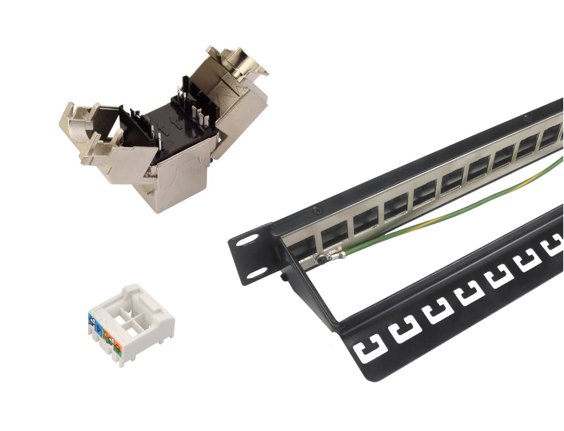 Solarix Patch z 24x SXKJ-5E-STP-BK-SA