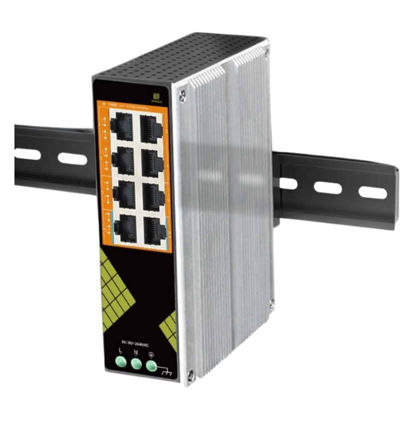 Genata Indust Stikalo PoE GNT-IG1008GP-AC 8xLAN 8P 2S DIN