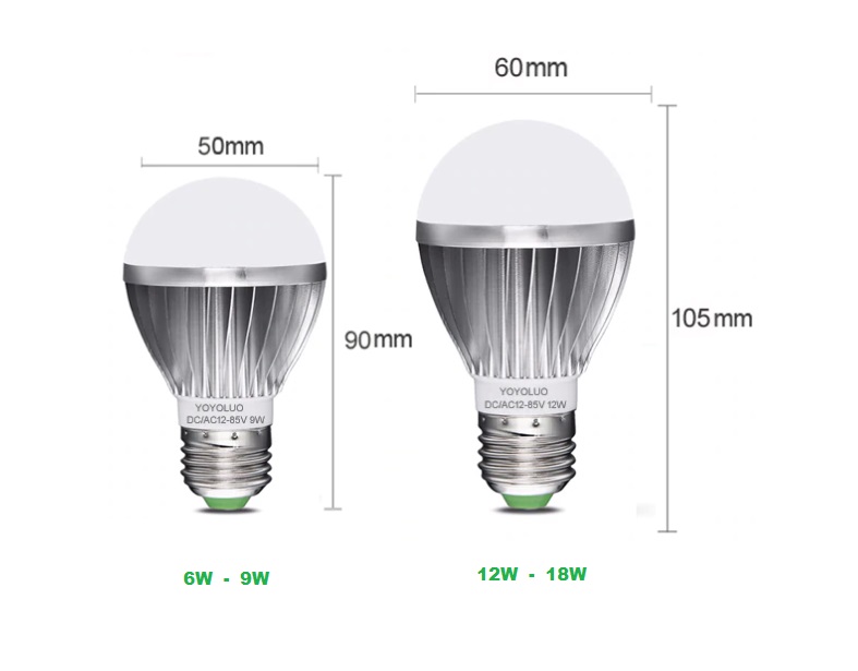 UNI LED žarnica E27 9W AC/DC12V-85V