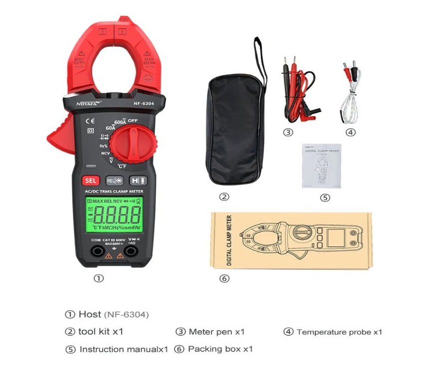 Noyafa Multimeter klešče 600V NF6304