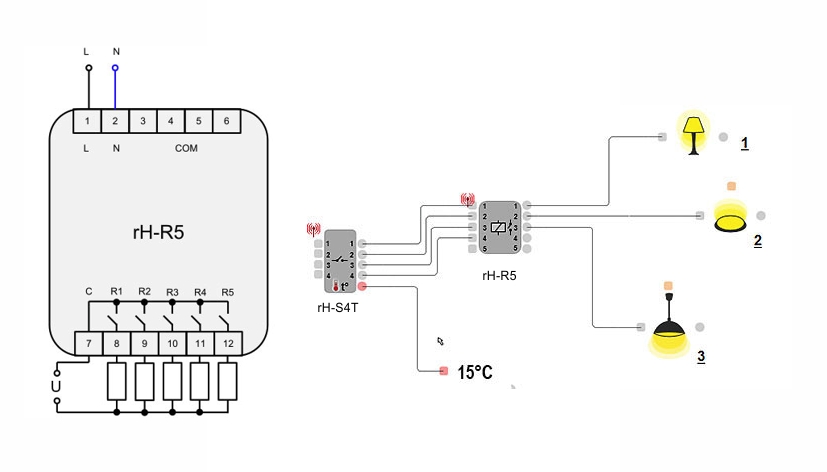 Modul F&Home Rele rH-R5 LR
