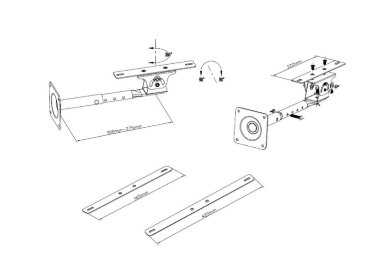 Montažni nosilec ZJ panelov 10W-50W