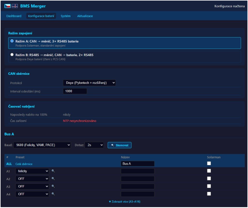 Baterijski Manager BMS 3xRS485 na CAN do 48x