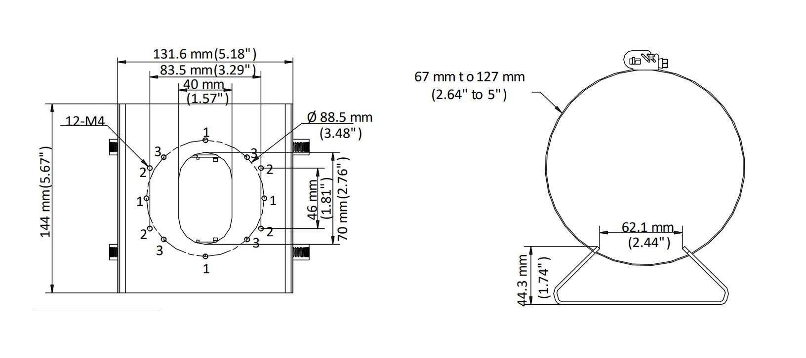 Hikvision nosilec za drog DS-1275ZJ-S-SUS