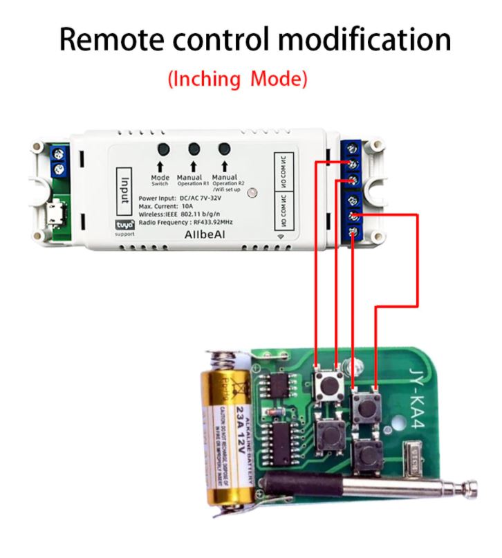Wifi Smart Motor Stikalo DC7-32V 2CH RF433