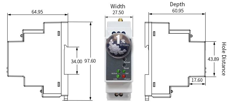 Modul PW21M RS485 Na WLAN/LAN DIN