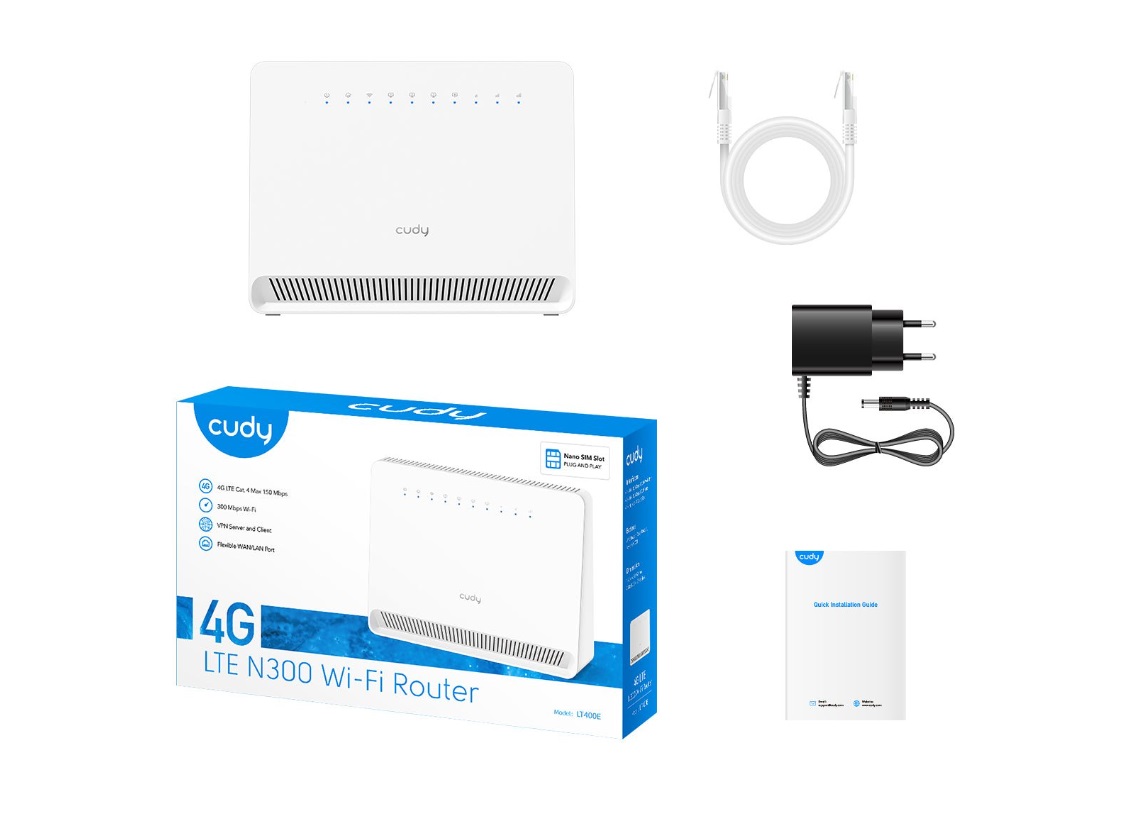 WiFi Cudy LT400E 4G LTE Router N300