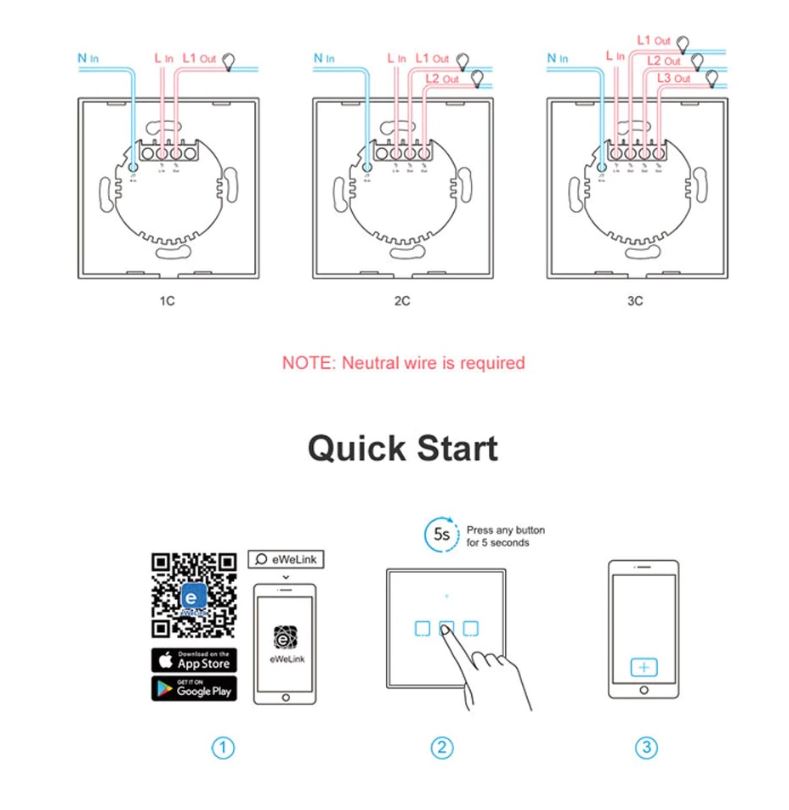 WiFi SonOff Touch stikalo T2EU-2G